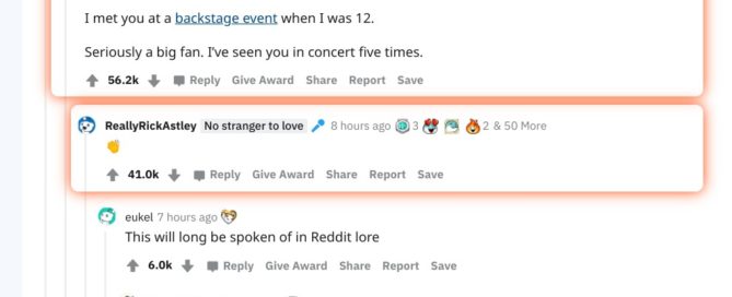 Reddit's top post of 2020 was a Rick Astley photo, posted by Rick