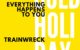 Cover for the "Everything Happens To You" single: yellow background, white text reading "COLD HOLIDAY" and in black text the words "Everything Happens To You" and "Trainwreck"