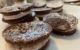 Homemade chocolate sandwich cookies with peppermint creme filling.