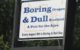 A sign says "Boring, Oregon & Dull, Scotland: A Pair for the Ages - Every August 9th is Boring & Dull Day" (Photo by pviel via Flickr/Creative Commons https://flic.kr/p/xmCR47)