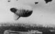 Barrage balloons flying over central London. Image via Wikicommons https://en.wikipedia.org/wiki/The_Blitz#/media/File:Barrage_balloons_over_London_during_World_War_II.jpg