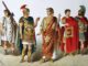 Close up on a section of panstless men in by Albert Kretschmer, painters and costumer to the Royal Court Theatre, Berin, and Dr. Carl Rohrbach. - Costumes of All Nations (1882) Image via Wikicommons https://commons.wikimedia.org/wiki/Category:Ancient_Roman_fashion#/media/File:Ancient_Times,_Roman._-_017_-_Costumes_of_All_Nations_(1882).JPG